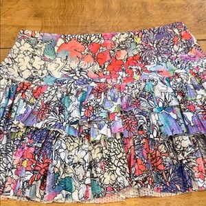 Lucky in Love Colorful Floral Mini Skirt